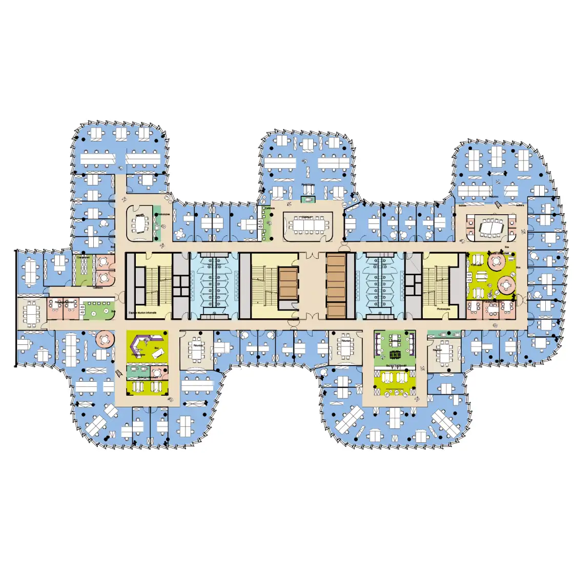 Plan R+6<br>Space planning<br>60/40